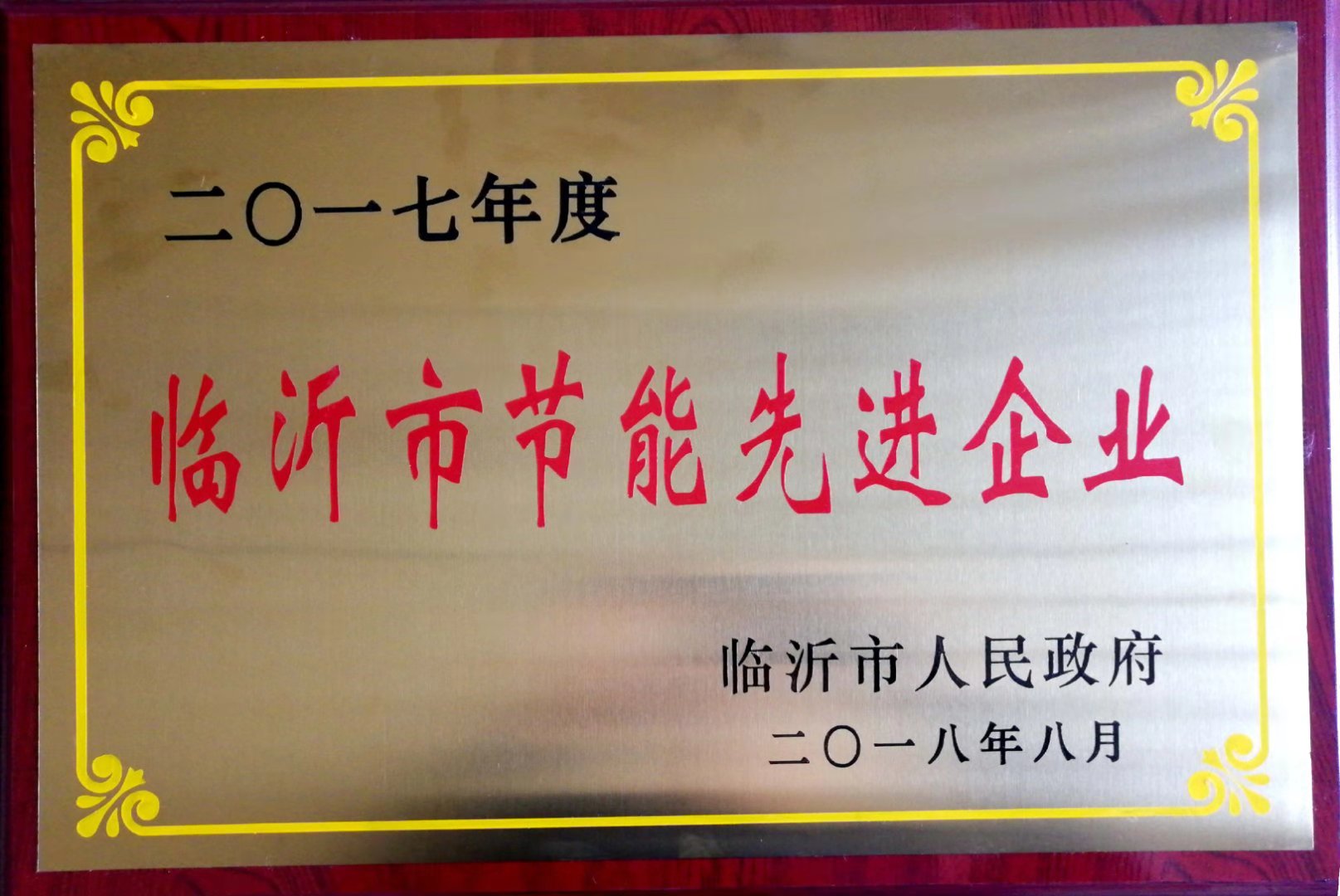 臨沂市節(jié)能先進企業(yè)